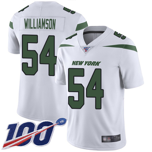 New York Jets #54 Avery Williamson White Men's Stitched 100th Season Vapor Limited Jersey Men's