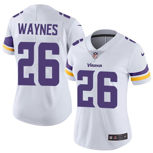 Minnesota Vikings #26 Trae Waynes White Women's Stitched Vapor Untouchable Limited Jersey Womens