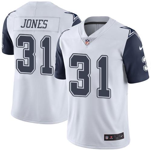 Dallas Cowboys #31 Byron Jones White Men's Stitched Limited Rush Jersey Men's