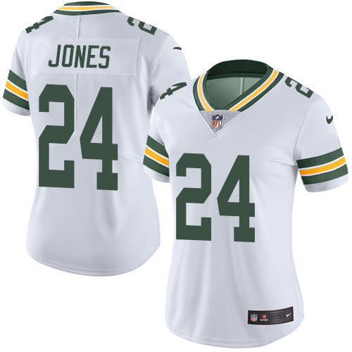 Green Bay Packers #24 Josh Jones White Women's Stitched Vapor Untouchable Limited Jersey Womens