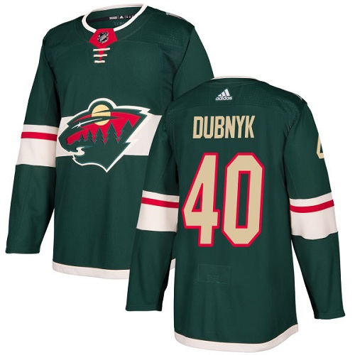 Adidas Minnesota Wild #40 Devan Dubnyk Green Home Authentic Stitched Jersey Men's