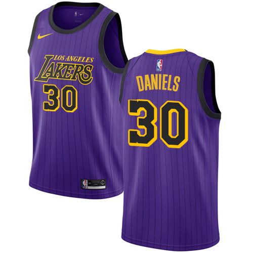 Los Angeles Lakers #30 Troy Daniels Purple Swingman City Edition 2018/19 Jersey Mens