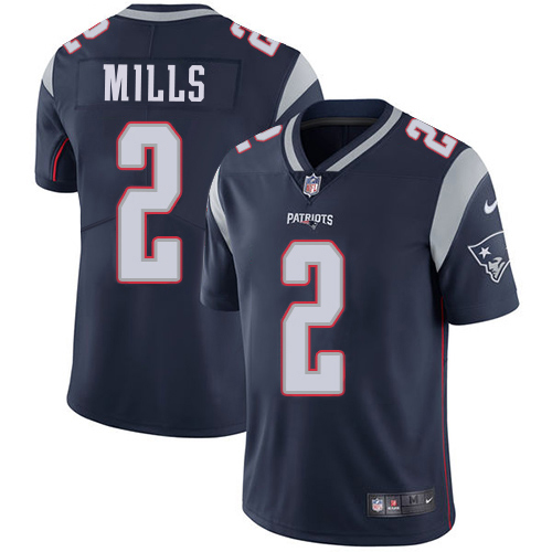 Patriots #2 Jalen Mills Navy Blue Team Color Youth Stitched Vapor Untouchable Limited Jersey