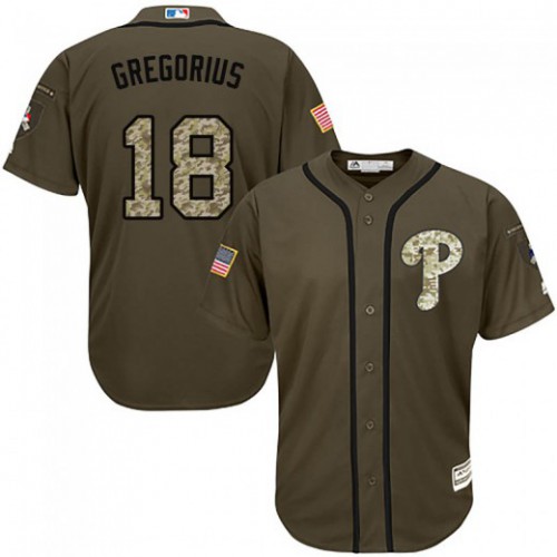 Philadelphia Phillies #18 Didi Gregorius Green Salute to Service Stitched Jersey Men's