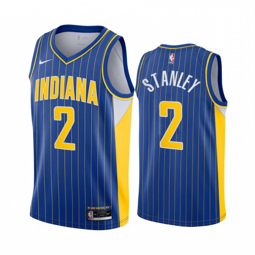 Indiana Pacers #2 Cassius Stanley Blue Swingman 2020-21 City Edition Jersey Mens