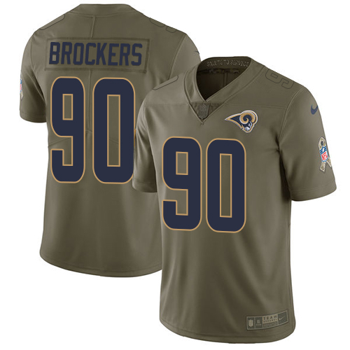 Los Angeles Rams #90 Michael Brockers Olive Youth Stitched Limited 2017 Salute to Service Jersey Youth