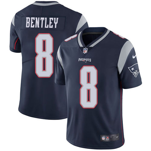 Patriots #8 Ja'Whaun Bentley Navy Blue Team Color Men's Stitched Vapor Untouchable Limited Jersey