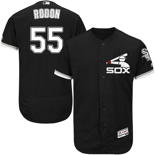 Chicago White Sox #55 Carlos Rodon Black Flexbase Authentic Collection Stitched Jersey Men's