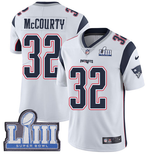 Patriots #32 Devin McCourty White Super Bowl LIII Bound Youth Stitched Vapor Untouchable Limited Jersey