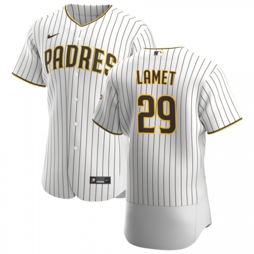 San Diego San Diego Padres #29 Dinelson Lamet Men's White Brown Home 2020 Authentic Player Jersey Men's