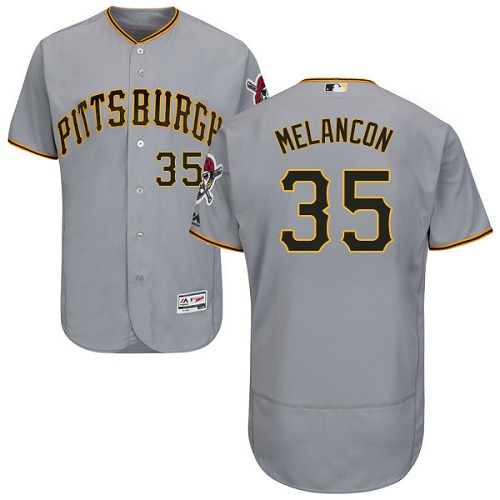 Pittsburgh Pirates #35 Mark Melancon Grey Flexbase Authentic Collection Stitched Jersey Men's