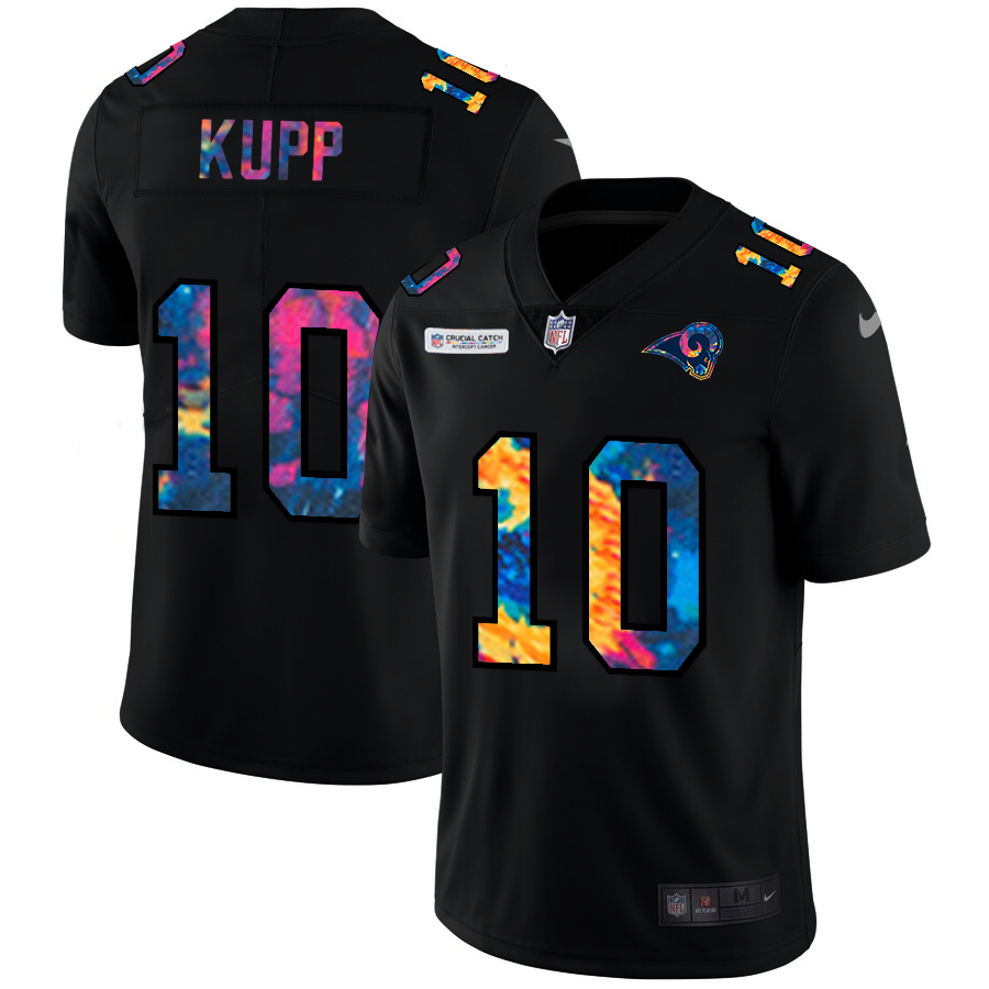 Los Angeles Rams #10 Cooper Kupp Men's Multi-Color Black 2020 Crucial Catch Vapor Untouchable Limited Jersey