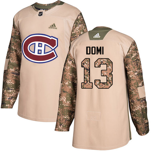 Adidas Montreal Canadiens #13 Max Domi Camo Authentic 2017 Veterans Day Stitched Youth Jersey Youth