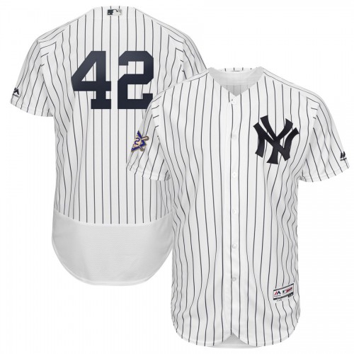 New York New York Yankees #42 Majestic 2019 Jackie Robinson Day Flex Base Jersey White Men's