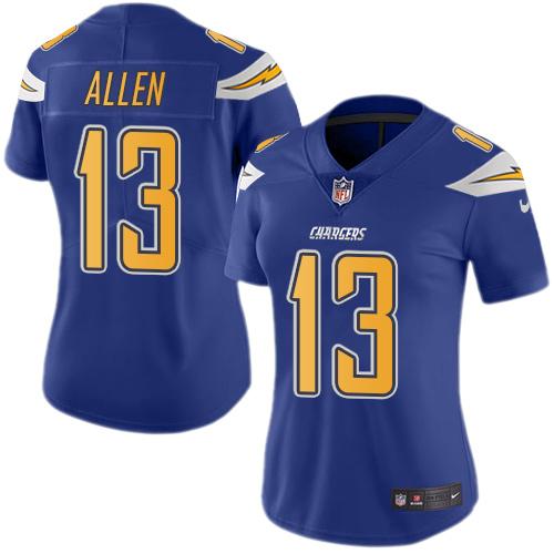 Chargers #13 Keenan Allen Electric Blue Women's Stitched Limited Rush Jersey