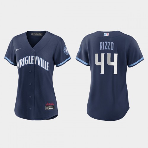 Chicago Chicago Cubs #44 Anthony Rizzo Women's 2021 City Connect Navy Jersey Womens