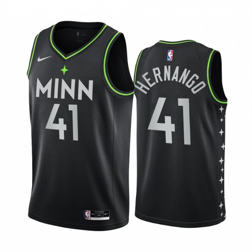 Minnesota Timberwolves #41 Juancho Hernangomez Black Womens Swingman 2020-21 City Edition Jersey Womens