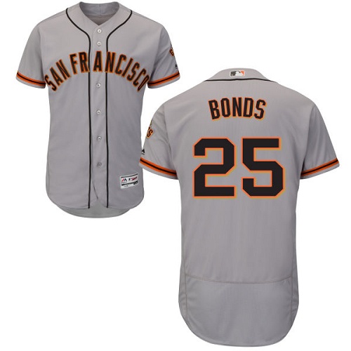 San Francisco Giants #25 Barry Bonds Grey Flexbase Authentic Collection Road Stitched Jersey Men's