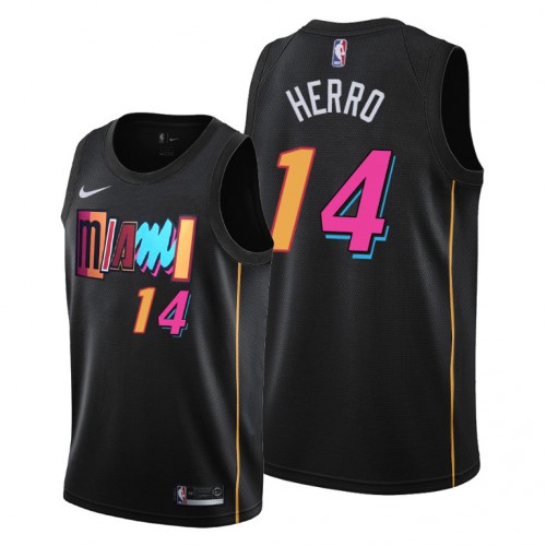 Miami Miami Heat #14 Tyler Herro Mens 2021-22 City Edition Black Jersey Mens