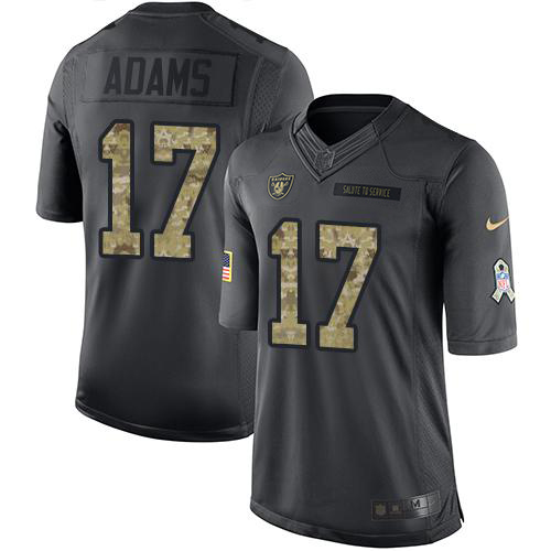 Raiders #17 Davante Adams Black Men's Stitched Limited 2016 Salute To Service Jersey
