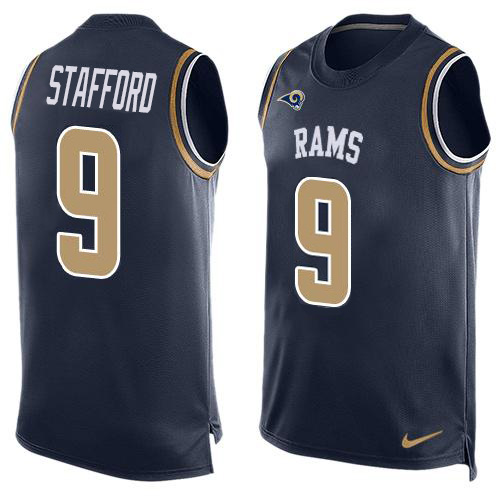 Los Angeles Rams #9 Matthew Stafford Navy Blue Team Color Men's Stitched Limited Tank Top Jersey