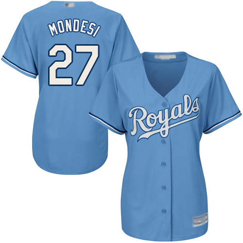 Kansas City Royals #27 Raul Mondesi Light Blue Alternate Women's Stitched Jersey Womens