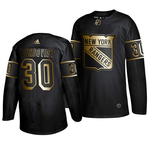Adidas New York Rangers #30 Henrik Lundqvist Men's 2019 Black Golden Edition Authentic Stitched Jersey Men's