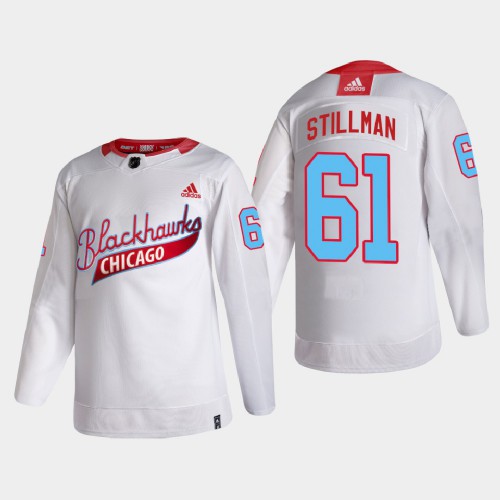 Chicago Chicago Blackhawks #61 Riley Stillman Men's White One Community Night Jersey Men's