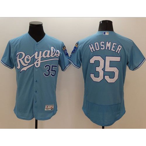 Kansas City Royals #35 Eric Hosmer Light Blue Flexbase Authentic Collection Stitched Jersey Men's