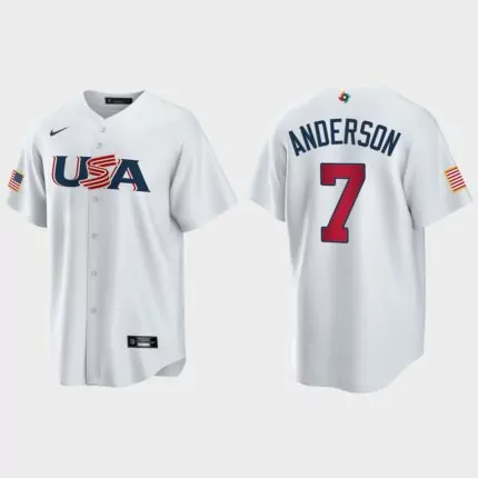 Tim Anderson Chicago White Sox 2023 World Baseball Classic USA Replica Jersey – White