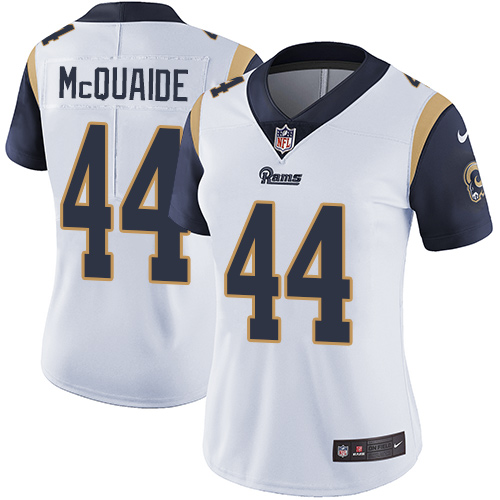 Los Angeles Rams #44 Jacob McQuaide White Women's Stitched Vapor Untouchable Limited Jersey Womens