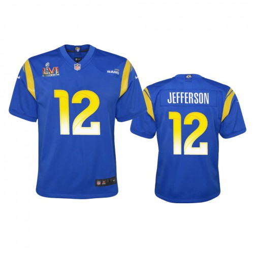 Los Angeles Los Angeles Rams #12 Van Jefferson Youth Super Bowl LVI Patch Game Jersey - Royal Youth