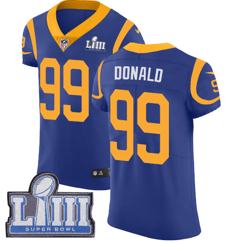 Rams #99 Aaron Donald Royal Blue Alternate Super Bowl LIII Bound Men's Stitched Vapor Untouchable Elite Jersey