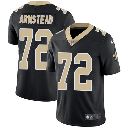 New Orleans Saints #72 Terron Armstead Black Team Color Men's Stitched Vapor Untouchable Limited Jersey Men's