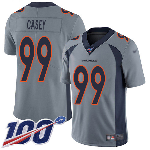 Denver Broncos #99 Jurrell Casey Gray Men's Stitched Limited Inverted Legend 100th Season Jersey Men's