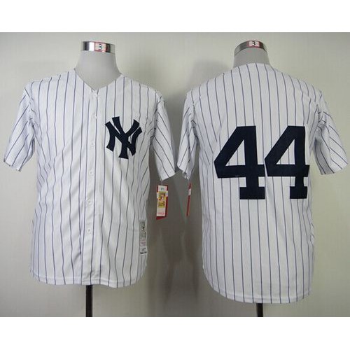 Mitchell And Ness 1977 New York Yankees #44 Reggie Jackson White Throwback Stitched Jersey Men's