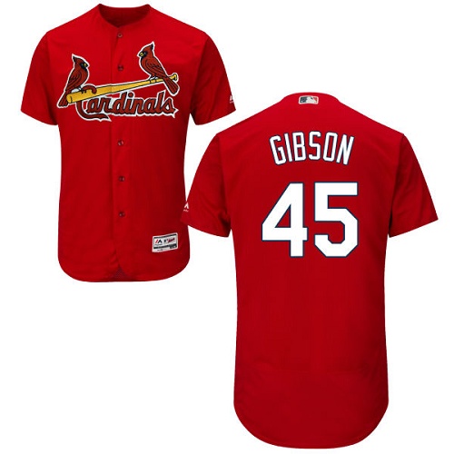 St.Louis Cardinals #45 Bob Gibson Red Flexbase Authentic Collection Stitched Jersey Men's