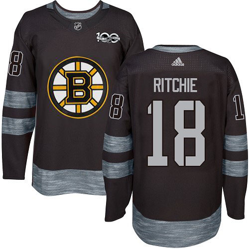 Adidas Boston Bruins #18 Brett Ritchie Black 1917-2017 100th Anniversary Stitched Jersey Men's