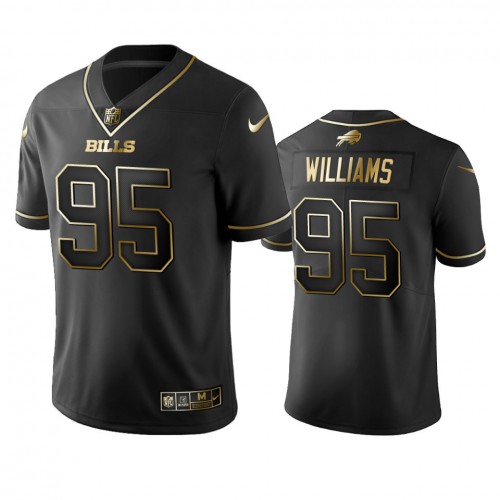 Buffalo Bills #95 Kyle Williams Black Golden Limited Edition Stitched Jersey Men's