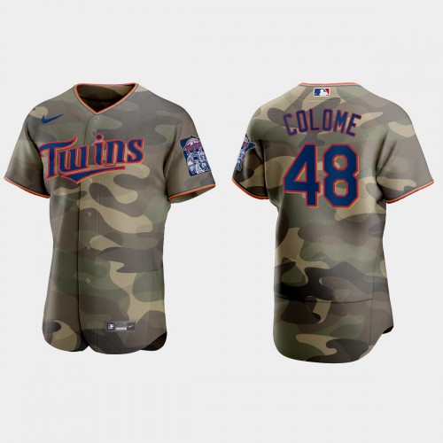 Minnesota Minnesota Twins #48 Alex Colome Men's 2021 Armed Forces Day Authentic Jersey -Camo Men's