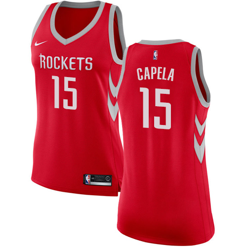 Houston Rockets #15 Clint Capela Red Womens Swingman Icon Edition Jersey Womens