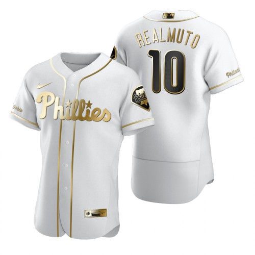 Philadelphia Philadelphia Phillies #10 JT Realmuto White Men's Authentic Golden Edition Jersey Men's