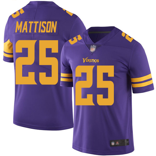 Minnesota Vikings #25 Alexander Mattison Purple Men's Stitched Limited Rush Jersey Men's