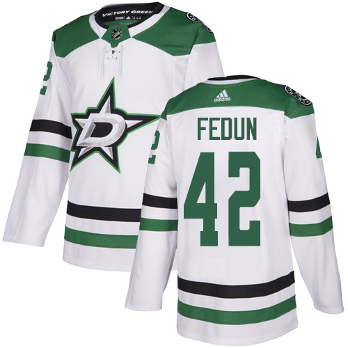 Adidas Dallas Stars #42 Taylor Fedun White Road Authentic Youth Stitched Jersey Youth
