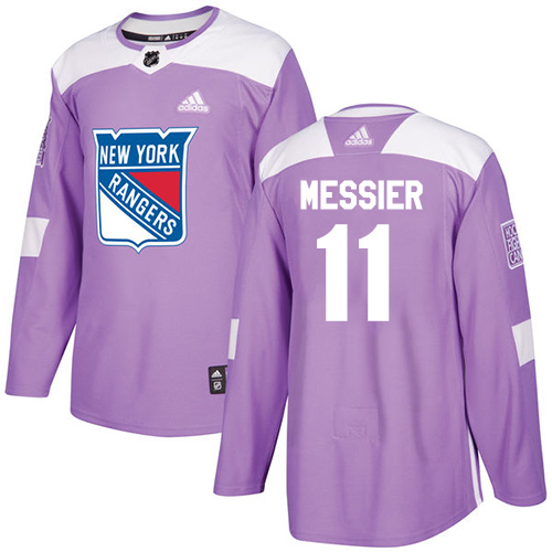 Adidas New York Rangers #11 Mark Messier Purple Authentic Fights Cancer Stitched Youth Jersey Youth