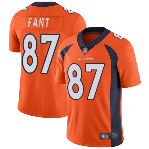 Denver Broncos #87 Noah Fant Orange Team Color Men's Stitched Vapor Untouchable Limited Jersey Men's