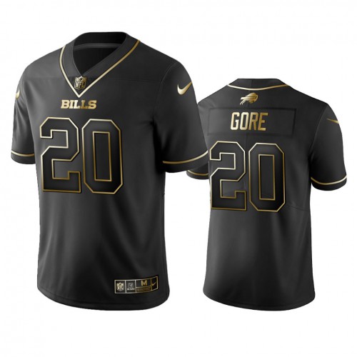 Buffalo Bills #20 Frank Gore Black Golden Limited Edition Stitched Jersey Men's