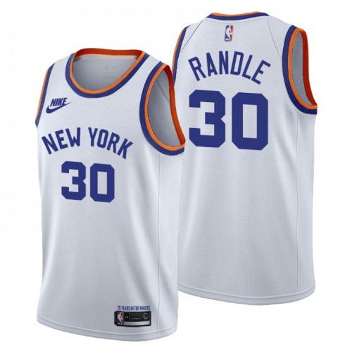 New York New York Knicks #30 Julius Randle Womens Releases Classic Edition 75th Anniversary Jersey White Womens