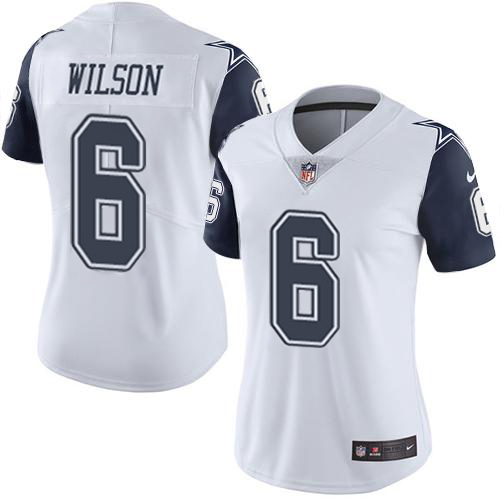 Cowboys #6 Donovan Wilson White Women's Stitched Limited Rush Jersey