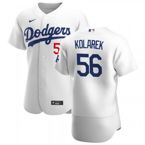 Los Angeles Los Angeles Dodgers #56 Adam Kolarek Men's White Home 2020 Authentic Player Jersey Men's